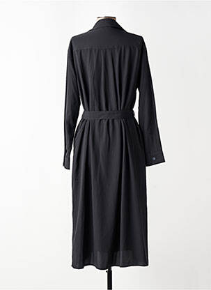 Robe mi-longue coupe fluide manches longues noir UNIQLO femme