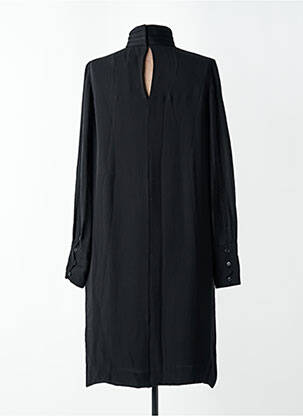 Robe mi-longue coupe fluide manches longues noir CHLOE femme