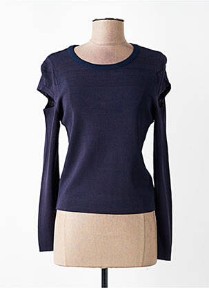 Pull coupe cintrée manches longues bleu LAETITIA MEM femme