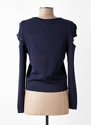Pull coupe cintrée manches longues bleu LAETITIA MEM femme