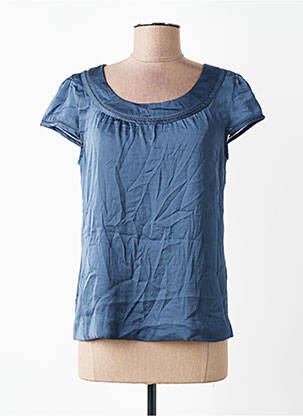 Top coupe fluide manches courtes bleu H&M femme