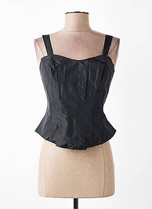 Top col v fines bretelles noir ANNE FONTAINE femme