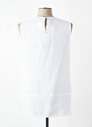 Top tissage crêpe sans manche blanc MAX MARA femme
