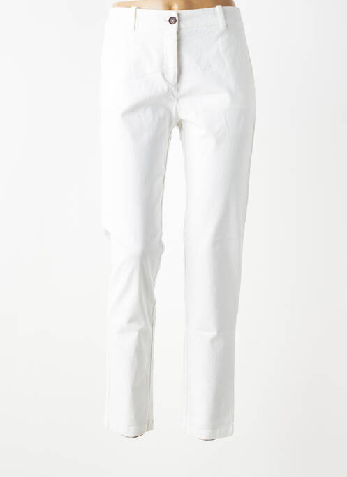 Pantalon chino tissage popeline taille normale blanc CAROLL femme