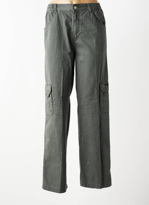 Pantalon cargo coupe droite taille élastique gris HT (HERE&THERE) fille