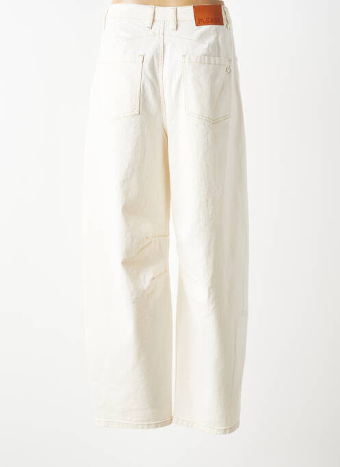 Jeans coupe large stretch taille haute beige PLEASE femme
