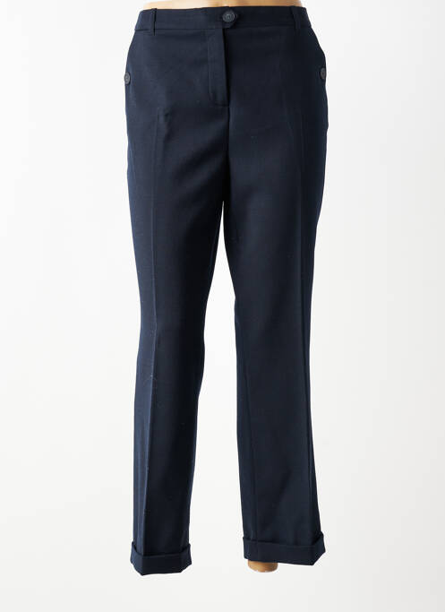 Pantalon 7/8 taille à pinces taille normale bleu CAROLL femme