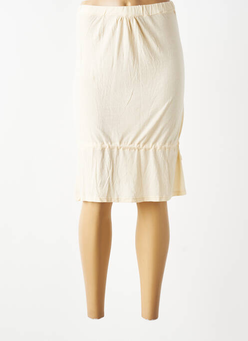 Jupe mi-longue taille normale beige ZARA femme