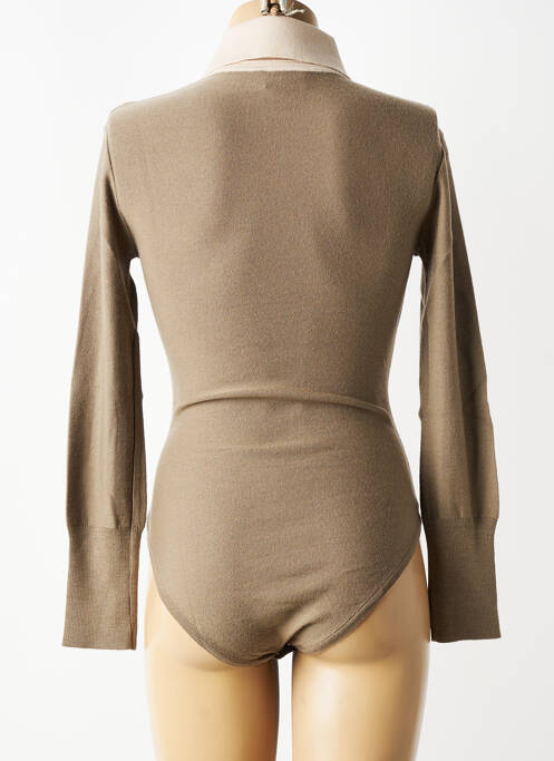 Body stretch manches longues marron ARNAUD THIERRY GILLIER femme