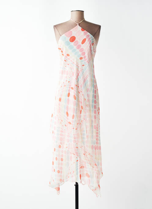 Robe longue tissage crêpe fines bretelles beige ZARA femme