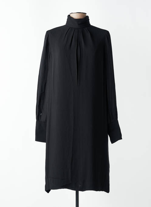 Robe mi-longue coupe fluide manches longues noir CHLOE femme