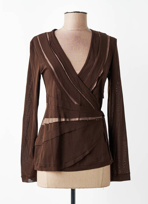 Top stretch manches longues marron PROMOD femme