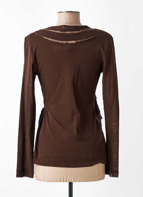 Top stretch manches longues marron PROMOD femme