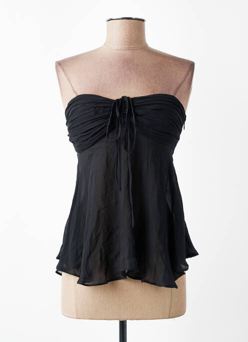 Top col carré sans manche noir ZARA femme