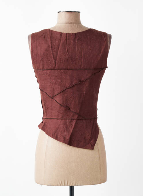 Top sans manche sans manche marron LEÏKO femme