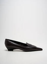 Escarpins tissage satiné talon plat jusqu'à 3cm marron COSMO femme