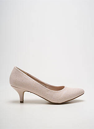 Escarpins tissage satiné talon de 4 à 6cm beige GRANDS BOULEVARDS femme