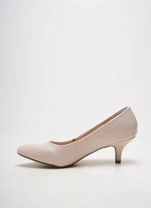 Escarpins tissage satiné talon de 4 à 6cm beige GRANDS BOULEVARDS femme
