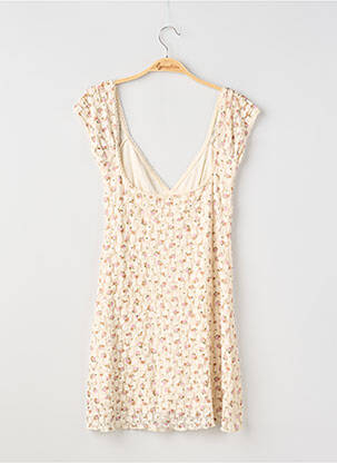 Robe courte manches courtes manches courtes beige PULL & BEAR femme
