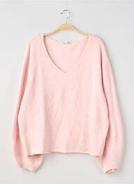 Pull col v manches longues rose PULL & BEAR femme