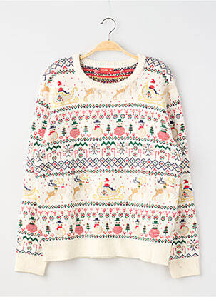 Pull coupe droite manches longues beige TISSAÏA femme