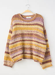 Pull col rond manches longues violet PULL & BEAR femme
