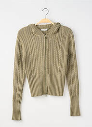 Gilet manches longues coupe cintrée vert PULL & BEAR femme