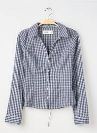 Chemisier coupe cintrée manches longues bleu HOLLISTER femme