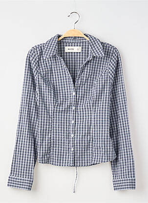 Chemisier coupe cintrée manches longues bleu HOLLISTER femme