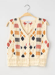 Gilet sans manche coupe cintrée beige PRETTY WIRE femme