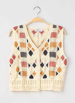 Gilet sans manche coupe cintrée beige PRETTY WIRE femme