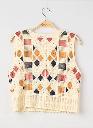 Gilet sans manche coupe cintrée beige PRETTY WIRE femme