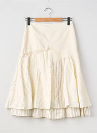 Jupe mi-longue coupe droite beige CAMAIEU femme
