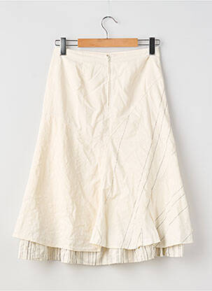 Jupe mi-longue coupe droite beige CAMAIEU femme