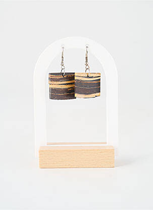 Boucles d’oreilles matériaux métal marron SANS MARQUE femme