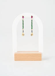 Boucles d’oreilles ornement breloque / pampille vert SANS MARQUE femme