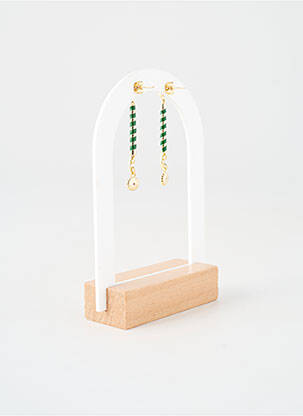 Boucles d’oreilles ornement breloque / pampille vert SANS MARQUE femme