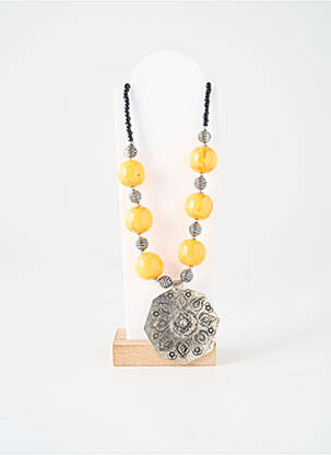Collier ornement breloque / pampille jaune SANS MARQUE femme