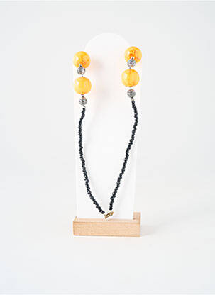 Collier ornement breloque / pampille jaune SANS MARQUE femme