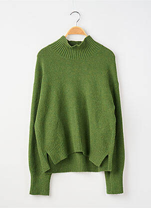 Pull coupe cintrée manches longues vert UNIQLO femme