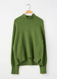 Pull coupe cintrée manches longues vert UNIQLO femme