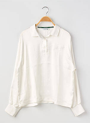 Blouse manches longues manches longues blanc LACOSTE femme