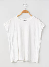 T-shirt coupe droite manches courtes blanc ZARA femme