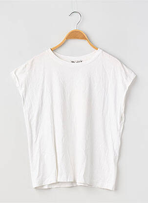 T-shirt coupe droite manches courtes blanc ZARA femme