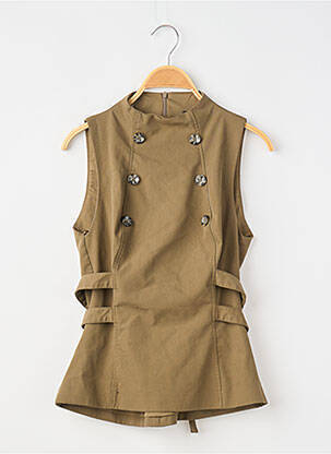Top coupe cintrée sans manche vert ZARA femme
