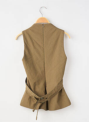 Top coupe cintrée sans manche vert ZARA femme