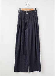 Pantalon large fermeture zippée sous rabat avec crochet bleu ZARA femme