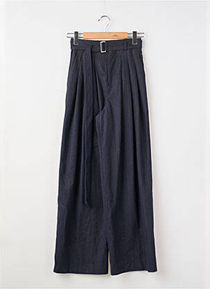 Pantalon large fermeture zippée sous rabat avec crochet bleu ZARA femme