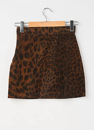 Jupe courte fermeture zip latéral marron ZARA femme