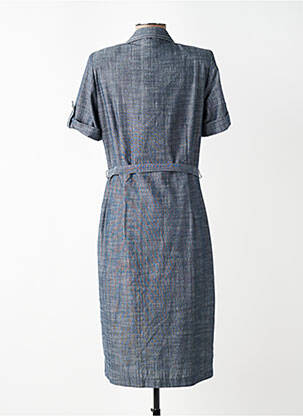 Robe mi-longue manches courtes manches courtes bleu GUY DUBOUIS femme